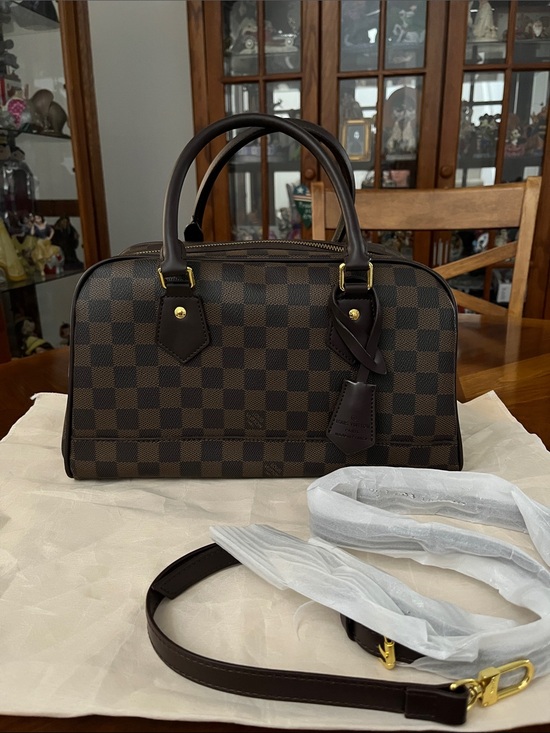 Source Unknown Handbags - Chic Brown Damier Crossbody Top Handle Satchel Doctor Handbag!